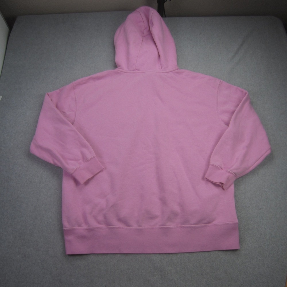 Nike Hoodie Womens‎ Medium Pink Funnel Neck Hoodie Swoosh Oversized Sweatshirt - Picture 6 of 14